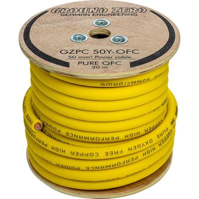 Ground Zero OFC power wire 50mm2 20m - Yellow