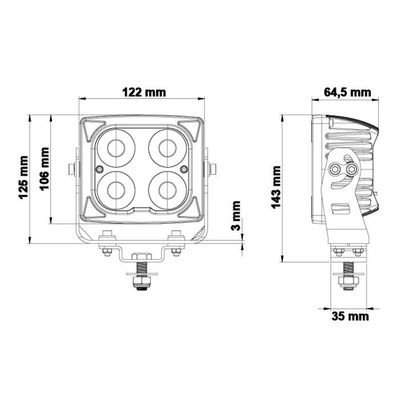 Blaze arbetsbelysning 43W (värmelins, TIR-reflektorer)