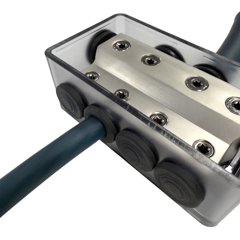 FOUR 4-600440 STAGE 2 DISTRIBUTION BLOCK, 4X50MM2 TO 4X25MM2