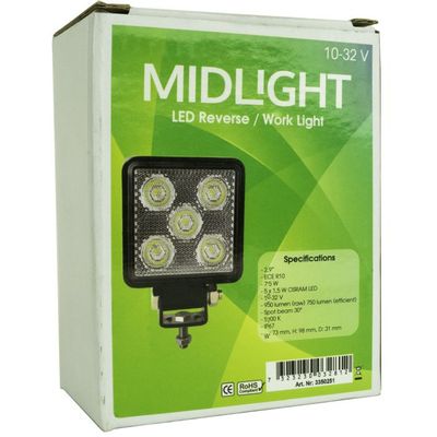 Midlight arbetsbelysning 7,5W (E-märkt, flood)