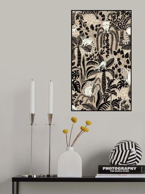 Jungle adventure bohemian black pattern