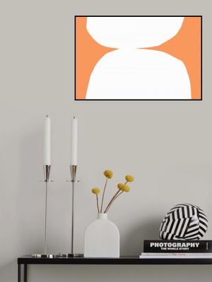 Geometric White Shapes On An Orange Background