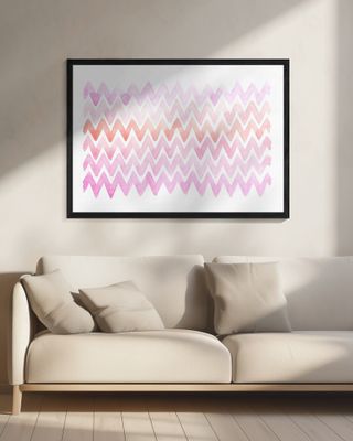 Pink and Peach Chevron Zigzag Design