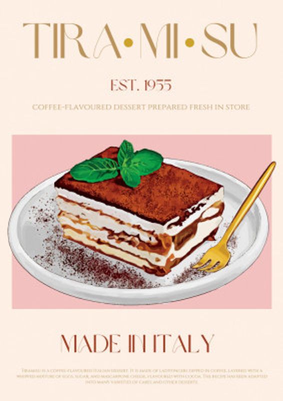 Classic Italian Tiramisu Print
