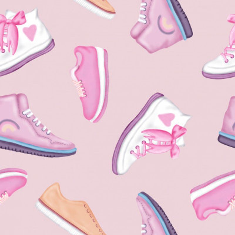 Sneakers and Bows Pattern
