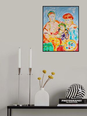 Triple Self Portrait after Johann Kupezky : The Artist with his Wife and Son, Tanmara Jare,  oil on canvas, 2023