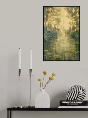 Forest Pond Under Golden Light