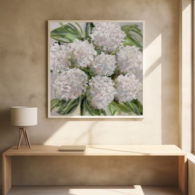 Delicate Bouquet of White Hydrangeas