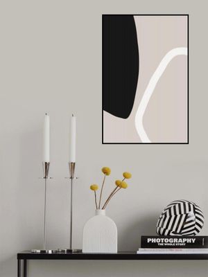 Bold Black Shapes and a White Line