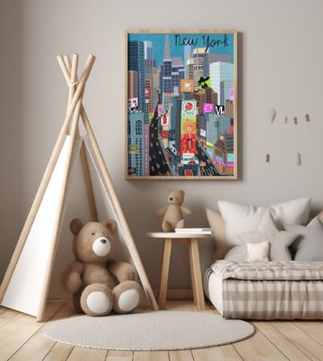 Times Square, New York Illustration by Artist Carla Daly