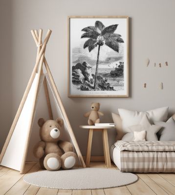 Vintage Palm Tree Drawing I