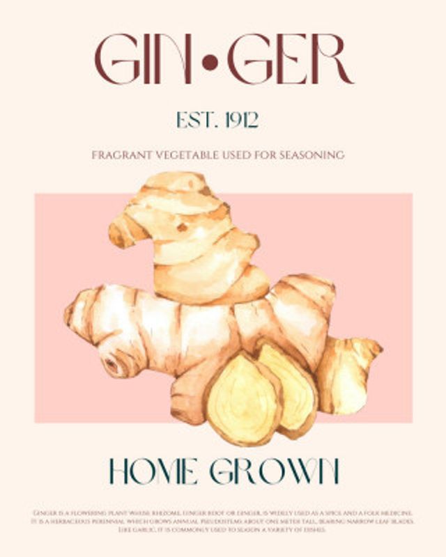 Watercolor illustration Of Ginger