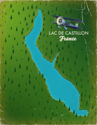 Lac De Castillon France Lake map