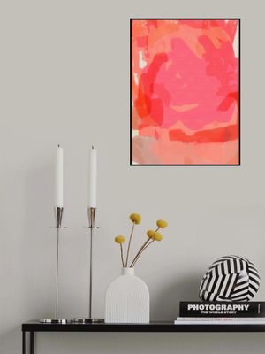 Abstract Painting In Pastel Colors. Neon pink.