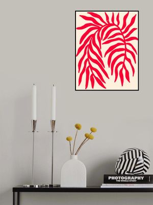 Red Silhouette Textured Branch