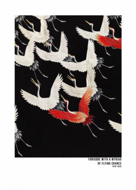 Furisode With a Myriad of Flying Cranes (1910–1920)   Japanese