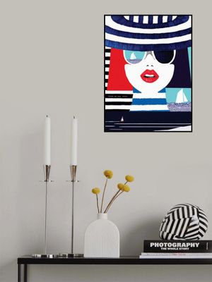 Riviera Style, Graphic Nautical Art Print Portrait