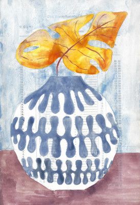 Monstera Leaf In Vase