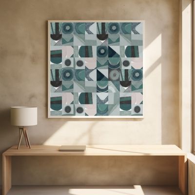 Mid Century Grid Pattern Four