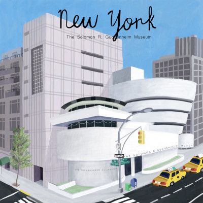New York City Museum with Yellow Cabs by Artist Carla Daly