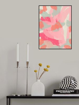 Abstract Painting. Pink, orange, grey.