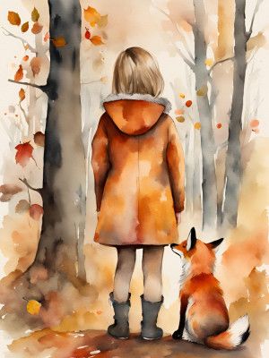 Girl with fox