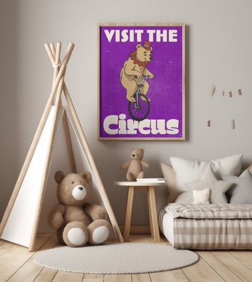 Vintage Visit The Circus Bear Unicycle