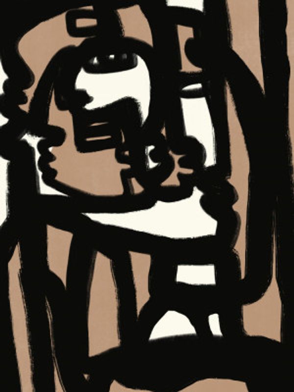 Fluidity Of Human Emotions Through Bold Lines