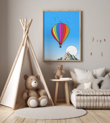 Balloon High above the Mountains