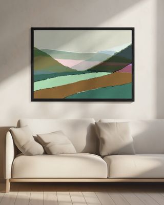 Layered Mountains And Valleys In Muted Earthy Tones