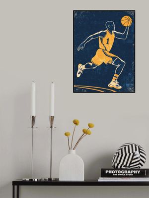 Basketball Blue Retro Plate