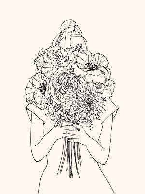 Girl With Flower Bouquet