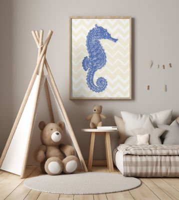 Blue Seahorse Charm