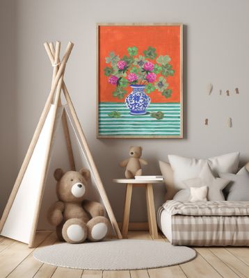 Clovers and Pink Blossoms