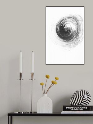 Dynamic Black Swirl On A White Background