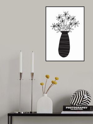 Vase With Abstract Daisy Flowers