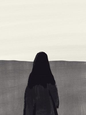 Solitary Figure Standing Against A Serene