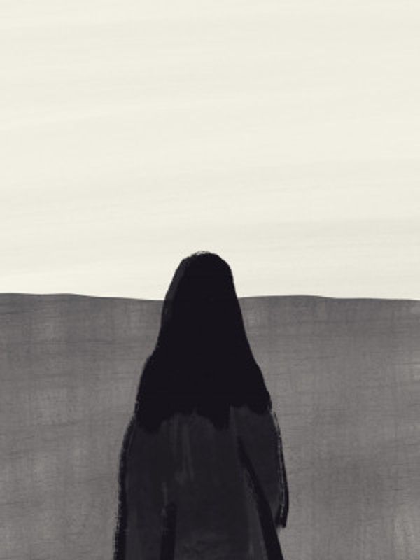 Solitary Figure Standing Against A Serene