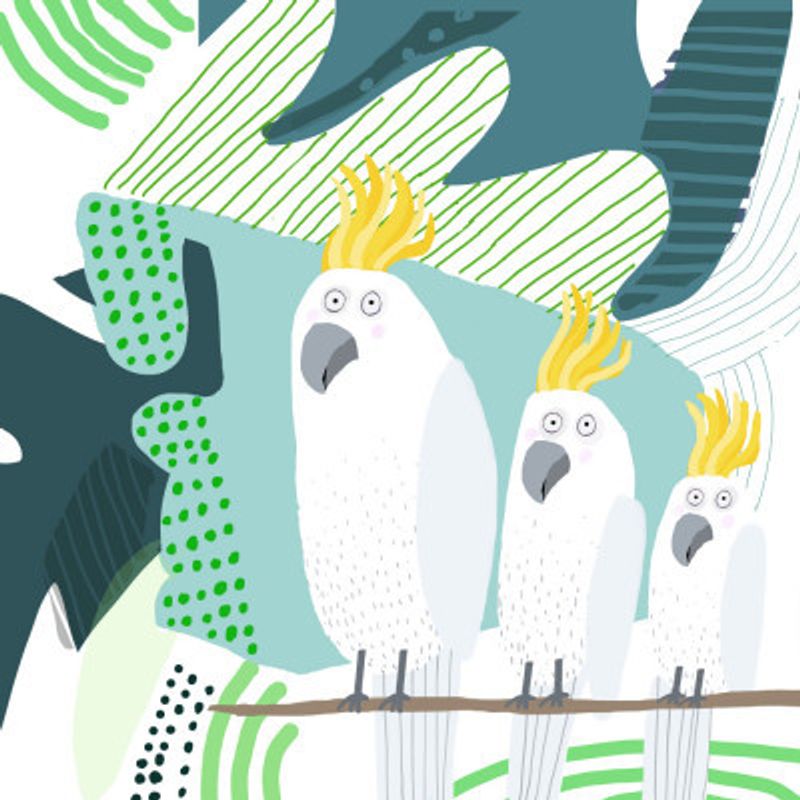 Cockatoo in a Jungle Doodle by Carla Daly