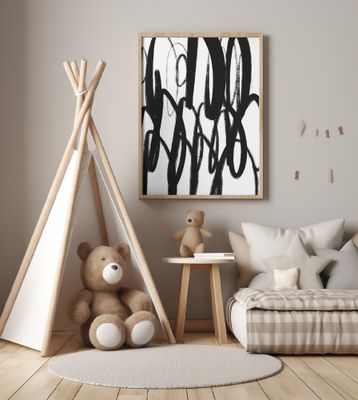 Black and White Brushstrokes