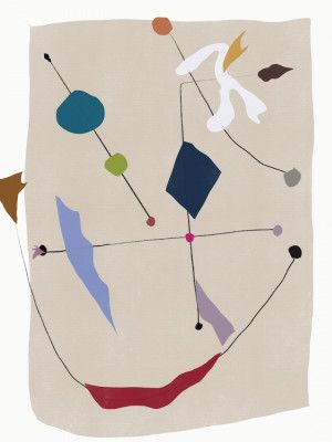 Minimalistic Lines and Colorful Shapes