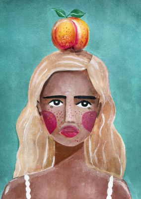Woman With Peach