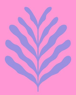 Minimalist Blue Abstract Leaf