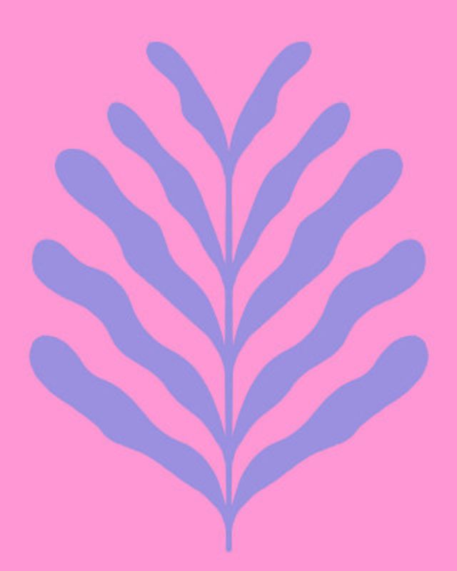 Minimalist Blue Abstract Leaf