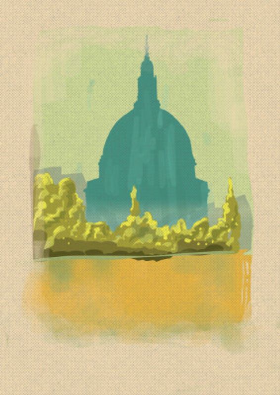 Silhouette of a Grand Architectural Dome