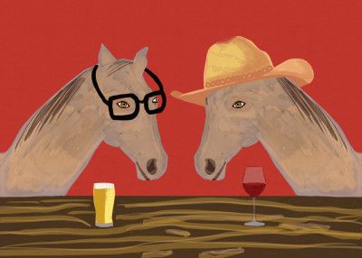 Horses at the bar