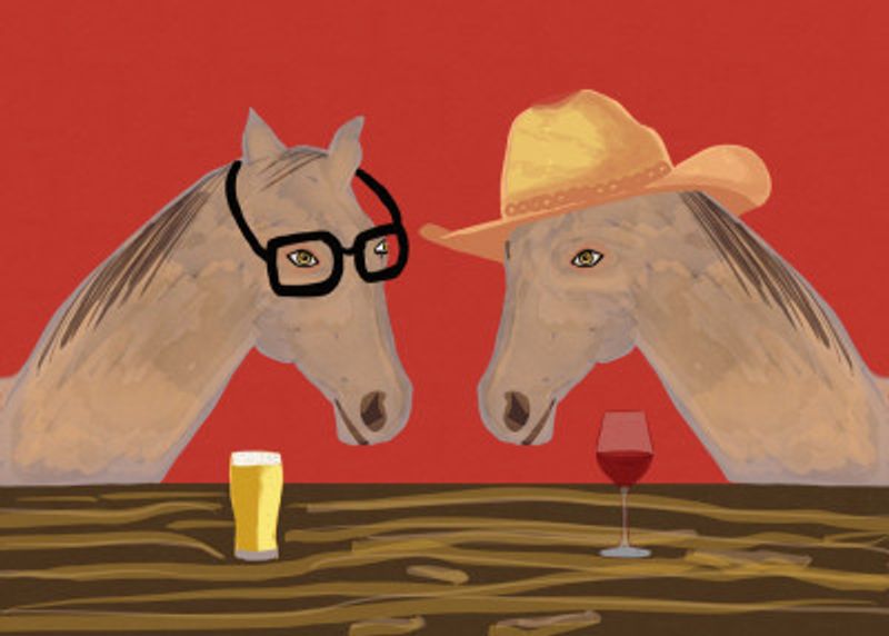Horses at the bar