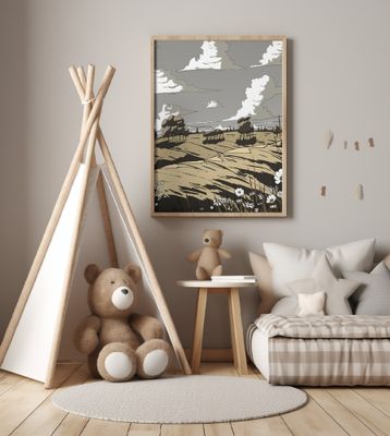 Landscape In The Summer Vintage