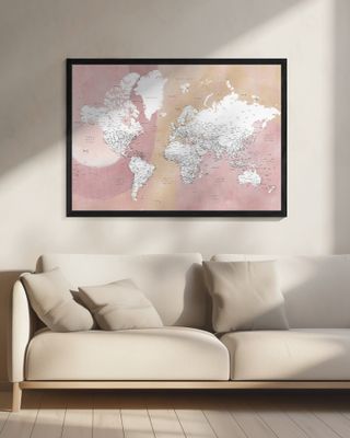 Detailed world map with cities Mizn