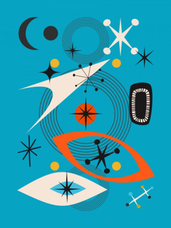 Geometric Shapes in Vibrant Teal